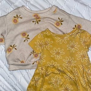 Yellow dress and crew neck